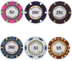 MICRO STAKES Cash Game Monte Carlo Poker Chip Set Bulk 5 Cent/10 Cent Blinds