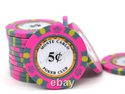 MICRO STAKES Cash Game Monte Carlo Poker Chip Set Bulk 5 Cent/10 Cent Blinds