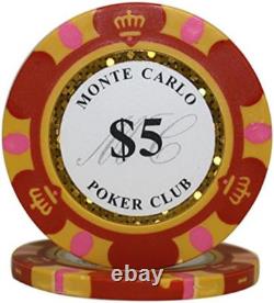 MRC 300 Pcs Monte Carlo Poker Club Poker Chips Set with Aluminum Case Custom Bui