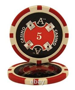 MRC 500pcs Ace Casino Poker Chips Set with Wood Case