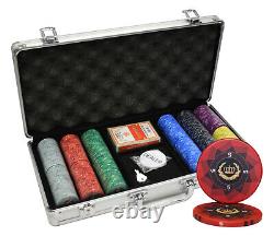 MRC POKER 300pcs LAUREL CROWN CERAMIC POKER CHIPS SET ALUMINUM CASE CUSTOM BUILD