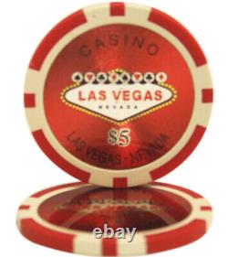 MRC POKER 500pcs 14G LAS VEGAS POKER CHIPS SET ACRYLIC CASE