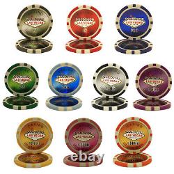 MRC POKER 500pcs 14G LAS VEGAS POKER CHIPS SET ACRYLIC CASE