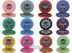 MRC POKER 500pcs LAUREL CROWN CERAMIC POKER CHIPS SET WOOD CASE