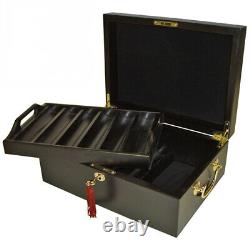 MRC POKER 500pcs LAUREL CROWN CERAMIC POKER CHIPS SET WOOD CASE