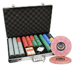 MRC POKER 650pcs LAUREL CROWN CERAMIC POKER CHIPS SET ALUMINUM CASE CUSTOM BUILD