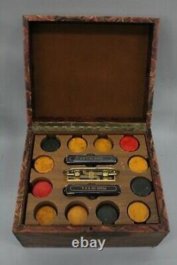 Made in Italy Vintage 250+ Pieces Marbelized Swirl Bakelite Poker Chips Set