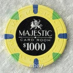 Majestic Card Room $1,000 Poker Chips Clay Casino Set 25 Chips