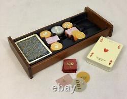Masenghini Bergamo Poker Playing Cards/chips Beautiful Burl Wood Case