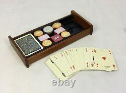 Masenghini Bergamo Poker Playing Cards/chips Beautiful Burl Wood Case