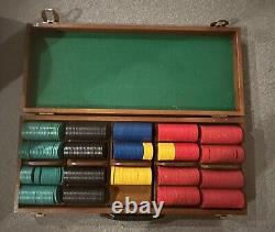 Mermaid & Dragon Poker Chip Set 437+ Chips withRemovable Trays Locking Key Vintage
