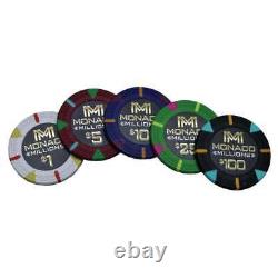 Monaco Millions Casino Poker Chip Set 1000 Poker Chips Aluminum Case