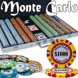 Monte Carlo Casino Poker Chip Set 1000 Count Brybelly Craps Roulette Baccarat