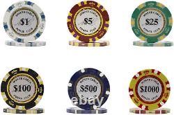Monte Carlo Poker Club Set of 500 14 Gram 3 Tone Chips with Upgrade Ding Proof B
