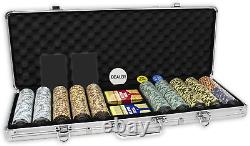 Monte Carlo Poker Club Set of 500 14 Gram 3 Tone Chips with Upgraded Aluminum Ca