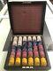 Mother of Pearl Poker Chip Set French Tinted Markers With Box Vintage Circa 1920