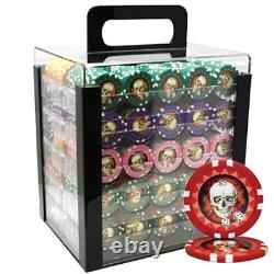 Mrc Poker 1000pcs 13.5g Skull Poker Chips Set With Acrylic Case & Chips Trays