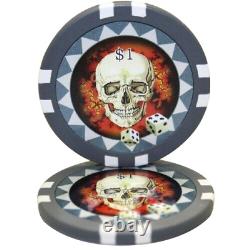 Mrc Poker 1000pcs 13.5g Skull Poker Chips Set With Acrylic Case & Chips Trays