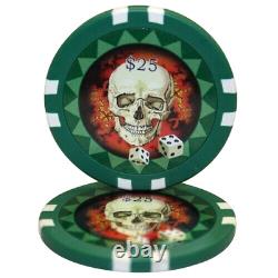 Mrc Poker 1000pcs 13.5g Skull Poker Chips Set With Acrylic Case & Chips Trays