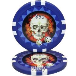 Mrc Poker 1000pcs 13.5g Skull Poker Chips Set With Acrylic Case & Chips Trays