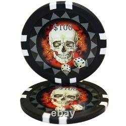 Mrc Poker 1000pcs 13.5g Skull Poker Chips Set With Acrylic Case & Chips Trays