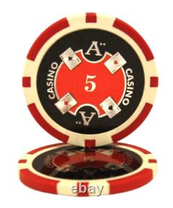 Mrc Poker 1000pcs 14g Ace Casino Poker Chips Set With Acrylic Case & Chips Tray