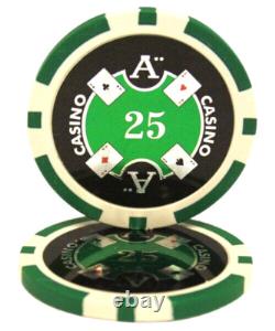 Mrc Poker 1000pcs 14g Ace Casino Poker Chips Set With Acrylic Case & Chips Tray