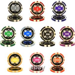 Mrc Poker 1000pcs 14g Ace Casino Poker Chips Set With Acrylic Case & Chips Tray