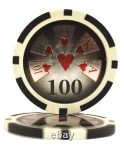 Mrc Poker 1000pcs 14g High Roller Poker Chips Set With Acrylic Case & Chips Tray