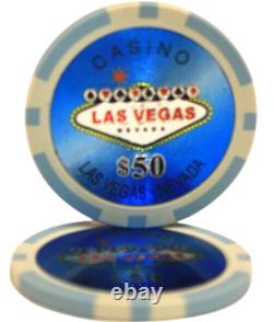 Mrc Poker 1000pcs 14g Las Vegas Poker Chips Set With Acrylic Case & Chips Tray