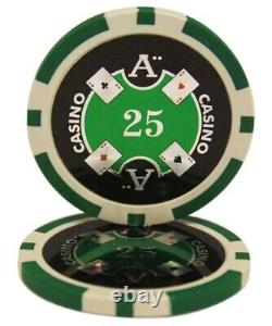 Mrc Poker 1000pcs 14g Laser Graphic Ace Casino Poker Chips Set With Alum Case