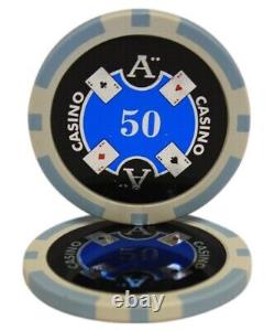Mrc Poker 1000pcs 14g Laser Graphic Ace Casino Poker Chips Set With Alum Case