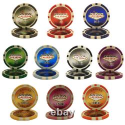 Mrc Poker 500pcs 14g Las Vegas Poker Chips Set Black Color Wood Case