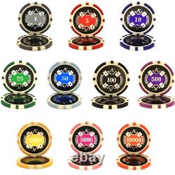 Mrc Poker 500pcs 14g Laser Graphic Ace Casino Poker Chips Set With Mahogany Case