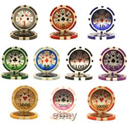 Mrc Poker 500pcs 14g Laser Graphic High Roller Poker Chips Set With Alum Case