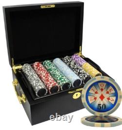 Mrc Poker 500pcs 14g Laser Graphic High Roller Poker Chips Set With Mahogany Cas