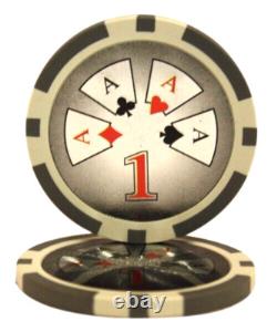 Mrc Poker 500pcs 14g Laser Graphic High Roller Poker Chips Set With Mahogany Cas