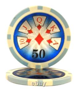 Mrc Poker 500pcs 14g Laser Graphic High Roller Poker Chips Set With Mahogany Cas
