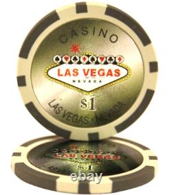 Mrc Poker 500pcs 14g Laser Graphic Las Vegas Poker Chips Set With Mahogany Case