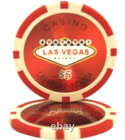 Mrc Poker 500pcs 14g Laser Graphic Las Vegas Poker Chips Set With Mahogany Case