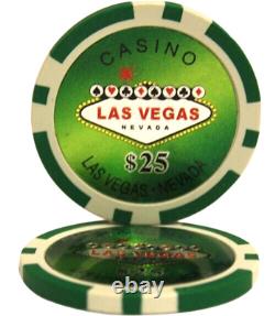 Mrc Poker 500pcs 14g Laser Graphic Las Vegas Poker Chips Set With Mahogany Case