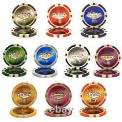 Mrc Poker 500pcs 14g Laser Graphic Las Vegas Poker Chips Set With Mahogany Case