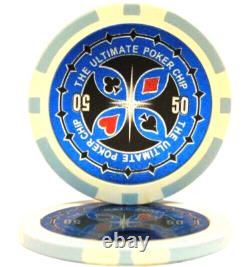 Mrc Poker 500pcs 14g Laser Graphic Ultimate Poker Chips Set With Mahogany Case