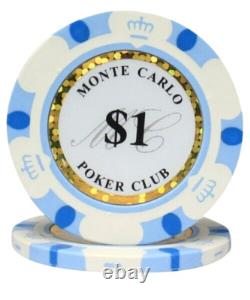 Mrc Poker 500pcs 14g Monte Carlo Poker Club Poker Chips Set With Mahogany Case