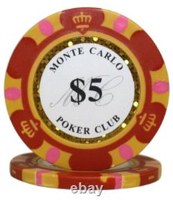 Mrc Poker 500pcs 14g Monte Carlo Poker Club Poker Chips Set With Mahogany Case