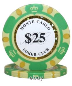 Mrc Poker 500pcs 14g Monte Carlo Poker Club Poker Chips Set With Mahogany Case