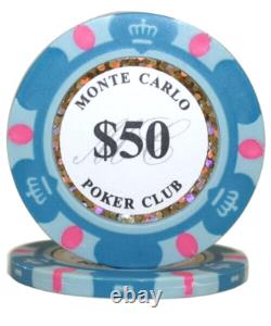 Mrc Poker 500pcs 14g Monte Carlo Poker Club Poker Chips Set With Mahogany Case