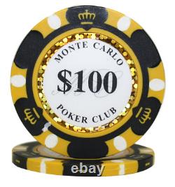 Mrc Poker 500pcs 14g Monte Carlo Poker Club Poker Chips Set With Mahogany Case