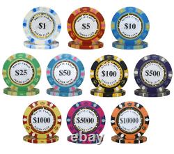 Mrc Poker 500pcs 14g Monte Carlo Poker Club Poker Chips Set With Mahogany Case