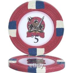 Mrc Poker 500pcs Clay Knights Casino Poker Chips Set With Mahogany Case